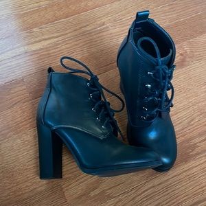 NWOT! Black Lace up Booties